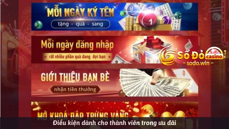 Điều kiện dành cho thành viên trong ưu đãi