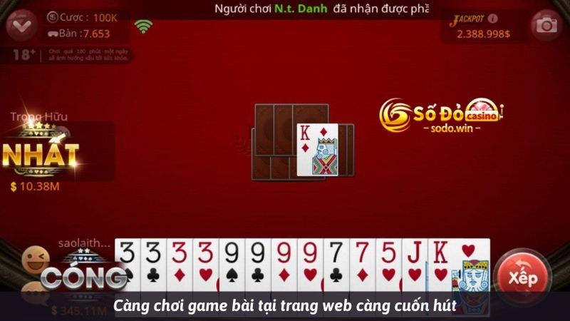 Chơi game thẻ bài nhận thưởng tại Sodo